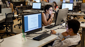 students at computer workstations